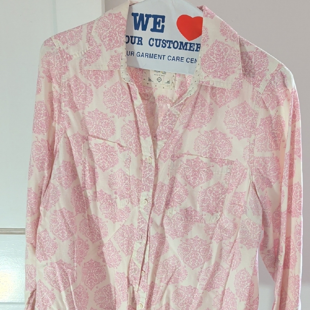 Style & Co. Light Pink Patterned Button Down Shirt